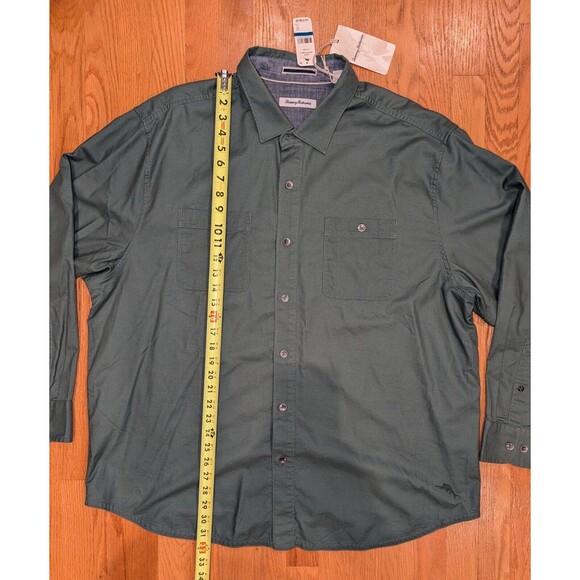 NWT Tommy Bahama Men XL Big 1XB Button Shirt Beach Fire Flannel Trout Green $148 - Picture 8 of 8